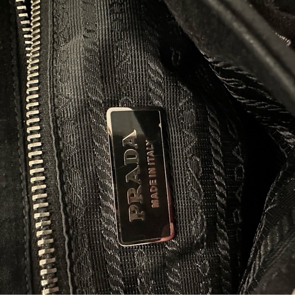 PRADA TESSUTO  AUTHENTIC BLACK SUEDE BUCKLE BAG RARE - Picture 10 of 17